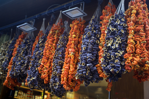 Hanged and dried vegetables