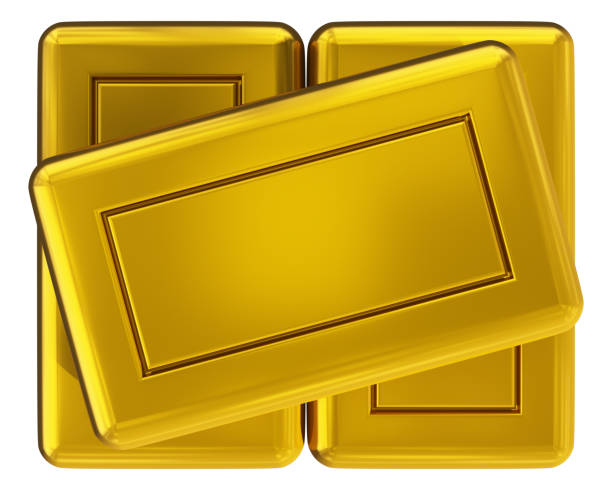 pila di lingotti d'oro isolata - currency stack heap small group of objects foto e immagini stock