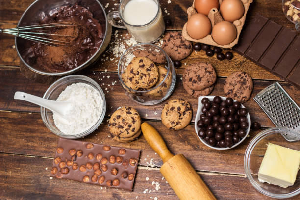 istock Making chocolate cookies with all ingredients 1445215668
