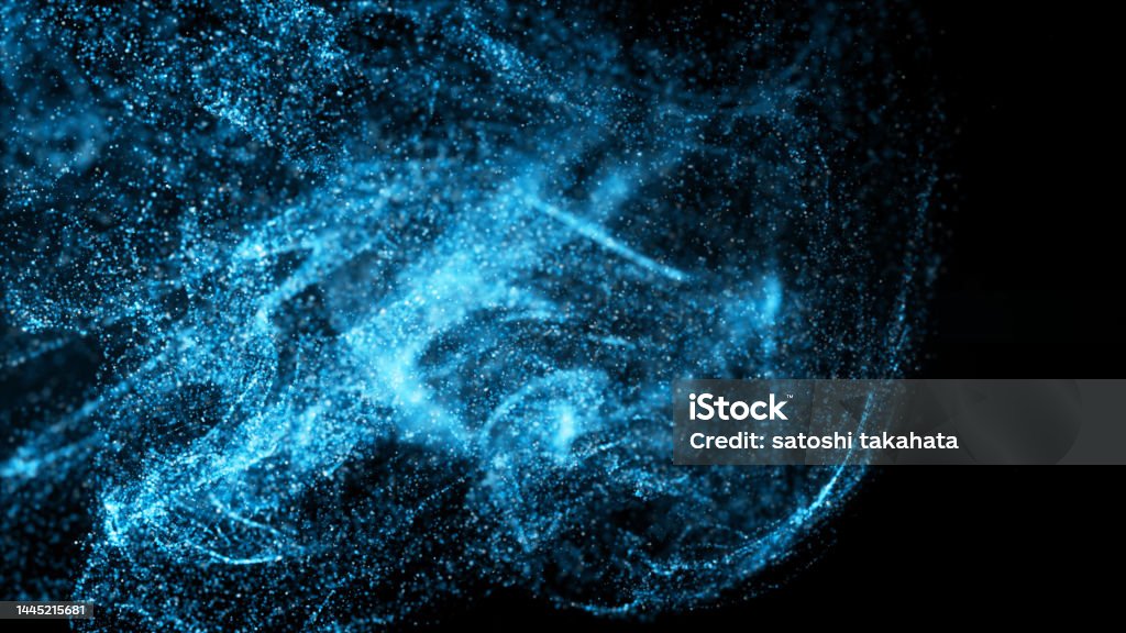 Blue Particles Sparkling 3dcg Background Stock Illustration - Download ...
