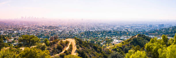 istock Smog over Los Angeles city skyline 1445219580