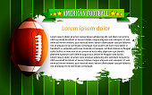 istock Sport and victory concept in realistic style. Football field and soccer ball for playing American football with space for text. 1445221815