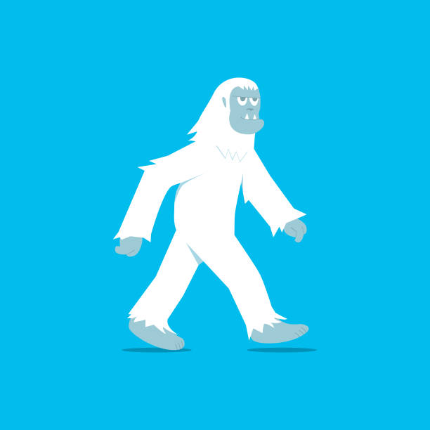 ilustrações de stock, clip art, desenhos animados e ícones de big foot yeti design vector flat isolated illustration - yeti