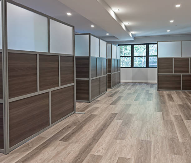 empty office - corridor entrance hall floor hardwood imagens e fotografias de stock