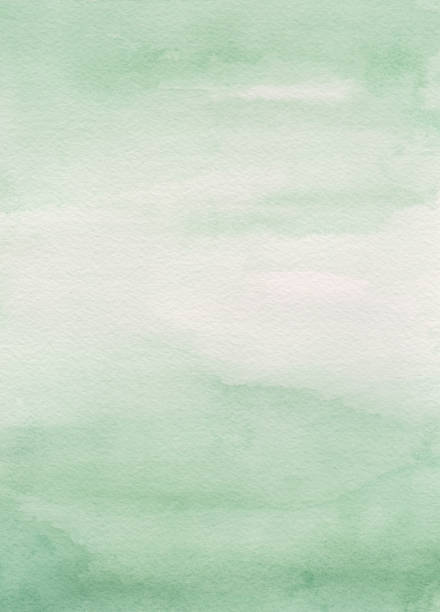 istock Light green abstract watercolor painting on paper textue background 1445228844