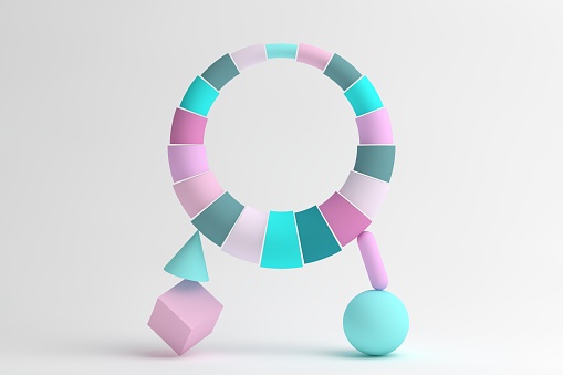 Colored balanced geometric shapes