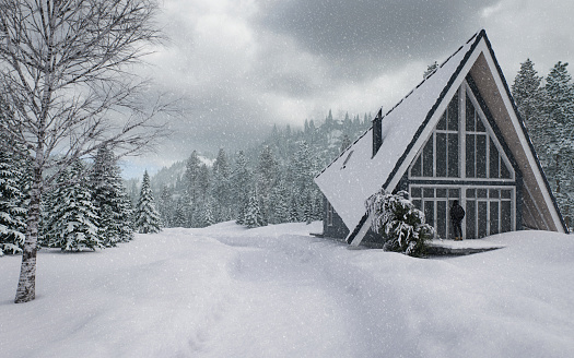 Digitally generated snow-covered modern villa on a snowy winter day.

The scene was created in Autodesk® 3ds Max 2023 with V-Ray 6 and rendered with photorealistic shaders and lighting in Chaos® Vantage with some post-production added.