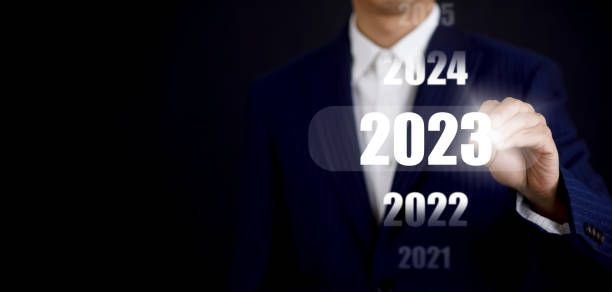 istock Changes in new planning, Businessman using pen touch on 2023 year number,start new year concept digital trends,industry and business trend, strategy, investment, business planning and happy new year 1445252023