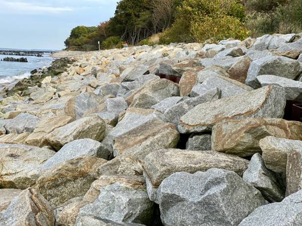 istock stones stacked as shore protection on the Baltic Sea 1445252795