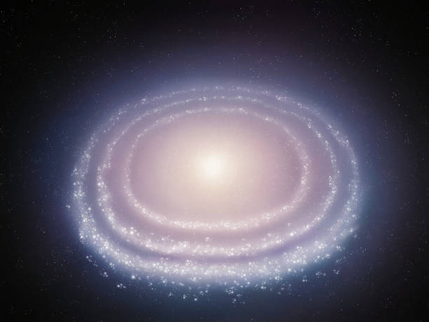 Spiral galaxy with bright nucleus and arms. Galaxy with stars. Beauty of the cosmos. Abstract background.