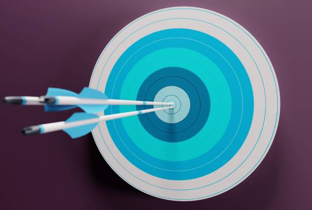 istock Close-up view of the Target with embedded arrows. 1445254537