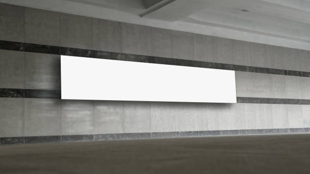 długi biały pusty baner z miejscem na makietę - procession panel zdjęcia i obrazy z banku zdjęć