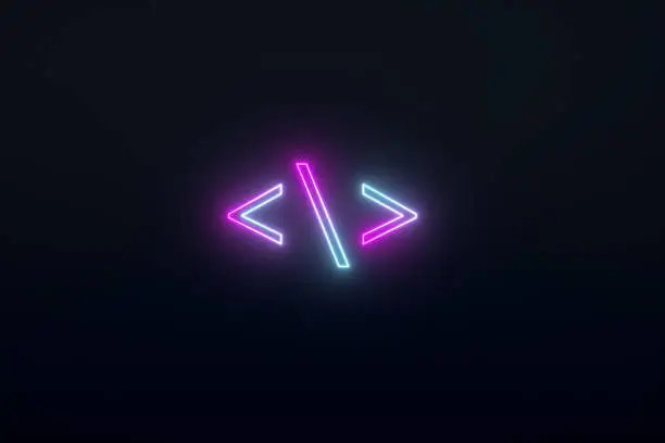 Photo of neon programming code