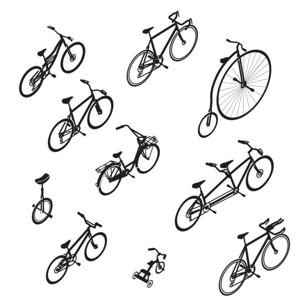 Isometric Bikes - ilustração de arte vetorial
