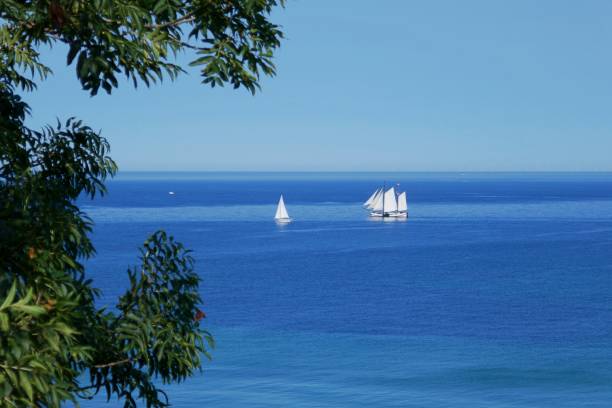 istock Sailboat on blue sea 1445258494