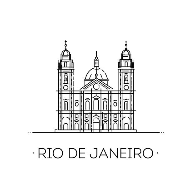 ilustrações de stock, clip art, desenhos animados e ícones de candelaria church in rio de janeiro, brazil - rio de janeiro brazil jesus christ travel