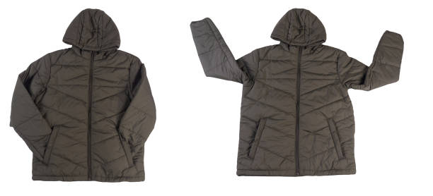istock Men's jacket in a hood isolated on a white background. Windbreaker jacket 1445269610