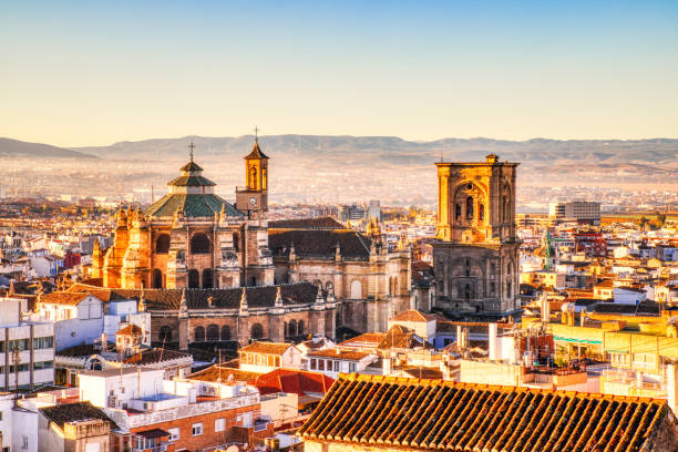istock Granada Cathedral Aerial View at Sunset, Andalusia 1445273476