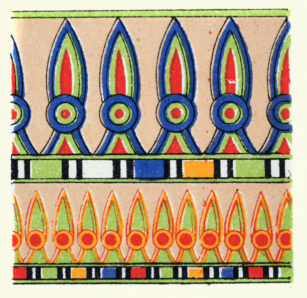 istock Ancient Egyptian decorative art, Pattern on Walls of a tomb at Sakhara 1445274839