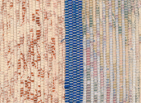 Close up of runner woven with thin rags