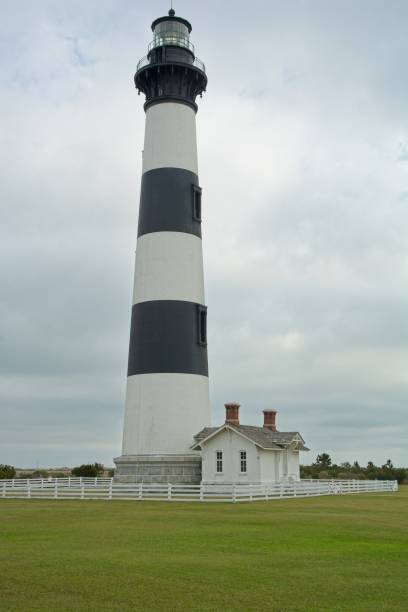 istock Black and white ringed brick Bodie Island lighthouse 1445278502