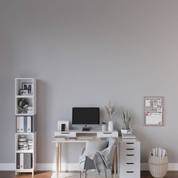 istock Study Room Frame Mockup, Young Room Mockup, Study Room Wall Mockup 1445280217