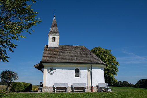 Red ant White Church in Summer