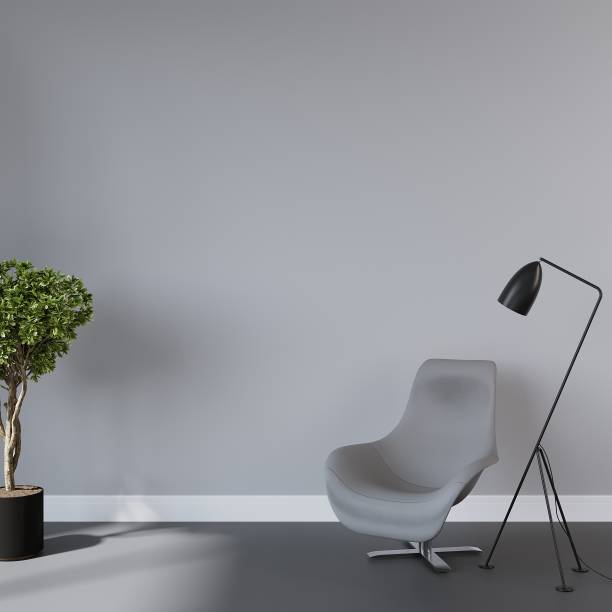 istock Living Room Mockup, Minimal Room Wall Mockup 1445280371