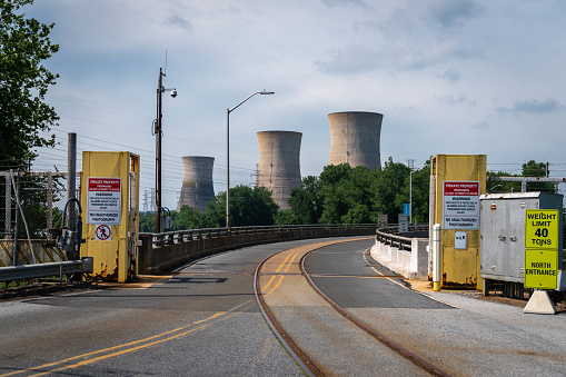 Entrance bridge to TMI nuclear power plant