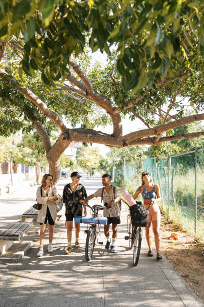istock Friends walking togeter after yoga class 1445290195