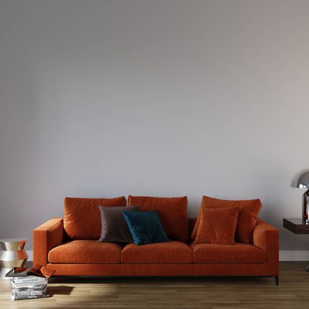istock Modern Colorful Sofa, Modern Living Room Wall Mockup 1445290967