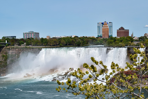 View of the Niagara Falls USA side and part of Buffalo