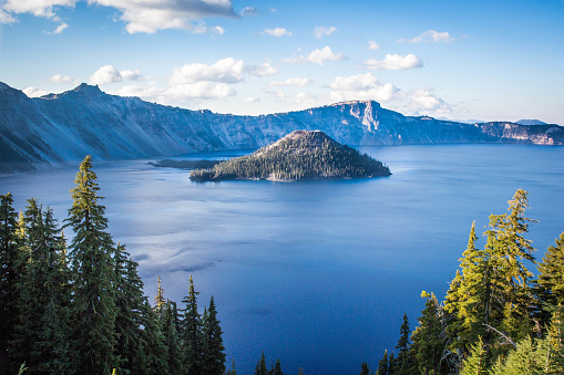 crater lake in summer