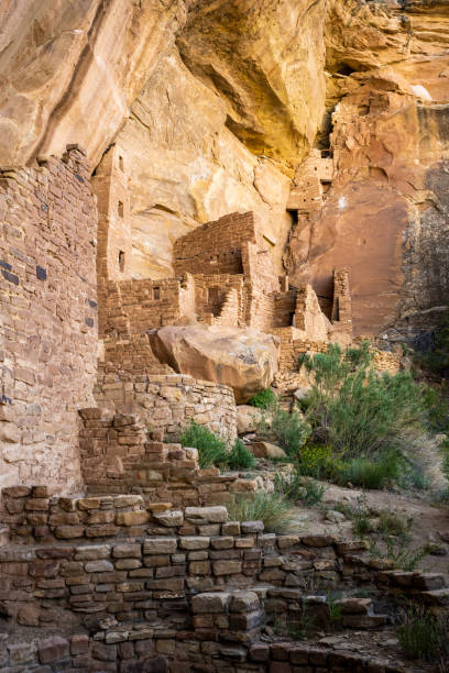 istock Many Layers of Square Tower House Climb up the Cliff 1445305425
