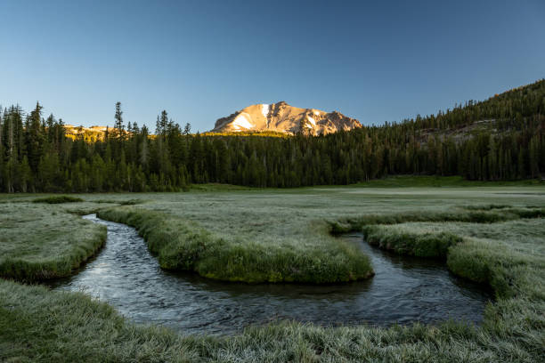 Winding Stream Through Kings Meadow in Lassen Volcanic National Park