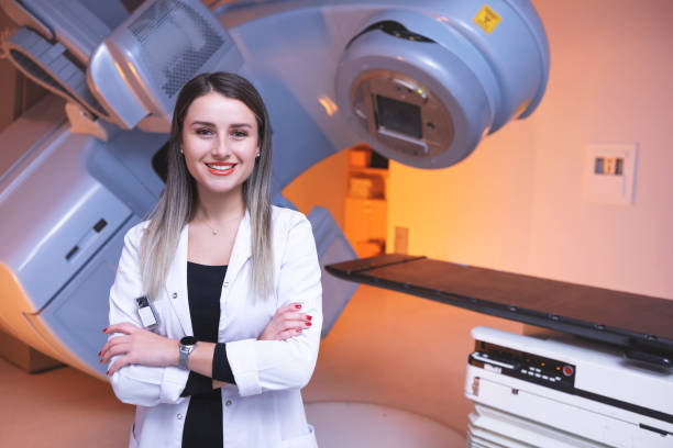 cancer treatment radiologist stock photo