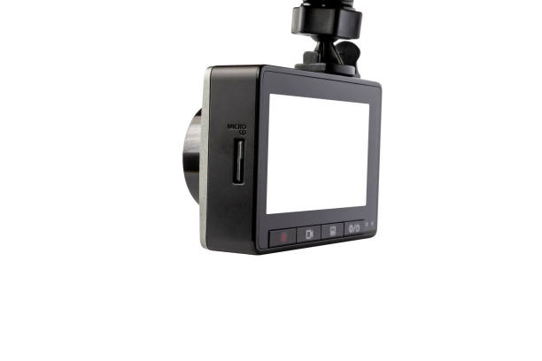 istock Car CCTV camera video recorder isolated on white background 1445326103