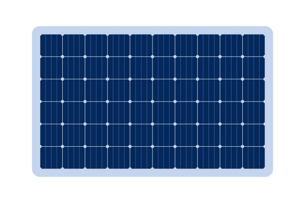 ソーラーパネルグリッドモジュール。サンパワー電池。太陽電池パターン。太陽エネルギーバッテリーパネルの背景。代替エコエネルギー源。白い背景にベクターイラスト - voltaic点のイラスト素材／クリップアート素材／マンガ素材／アイコン素材