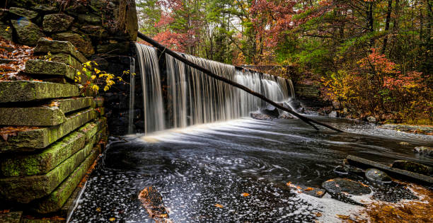 istock Waterfall in the Autumn Woods 1445328376
