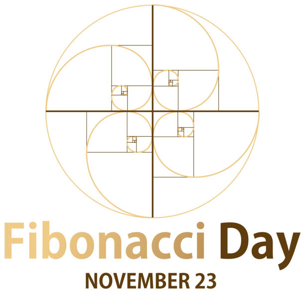 Fibonacci day poster design vector art illustration