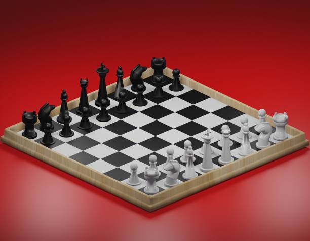 istock Low Polly Chess Black White 3d Art Illustration 1445338257
