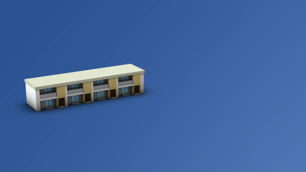 um modelo arquitetônico de um apartamento tipo maisonette. espaço de texto. renderização 3d. - maisonette - fotografias e filmes do acervo