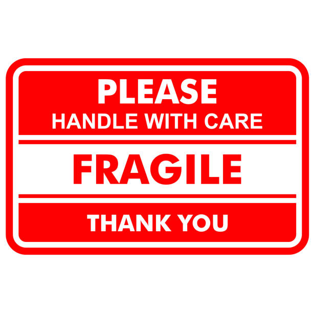 ilustrações de stock, clip art, desenhos animados e ícones de fragile, please handle with care, thank you - fragility