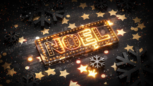 istock noel shining golden letters writing on luxury black background 1445341571