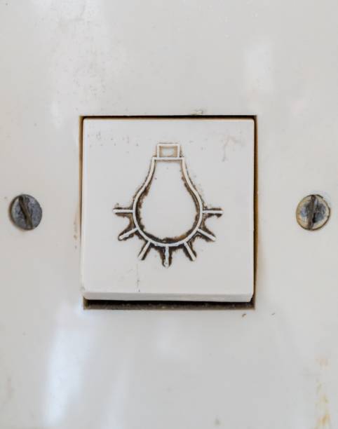 istock Vertical closeup shot of an old switch 1445347288