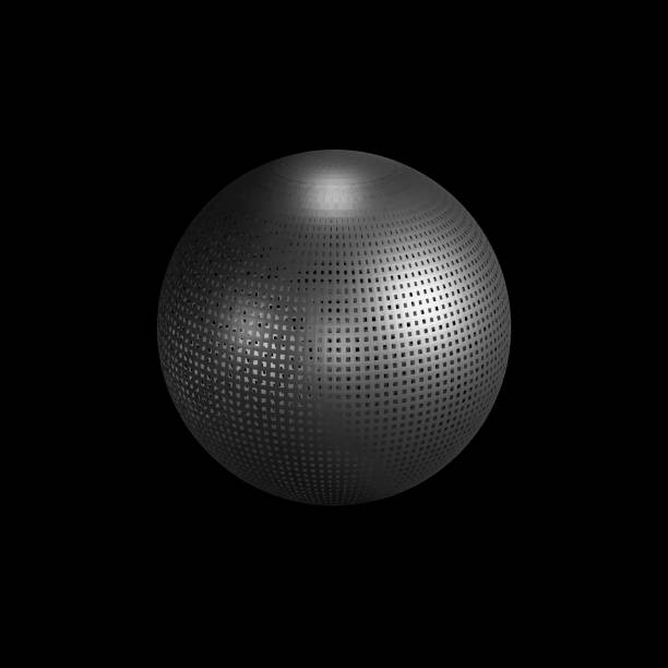 istock 3D rendering of a metallic Sphere with a black background 1445351329