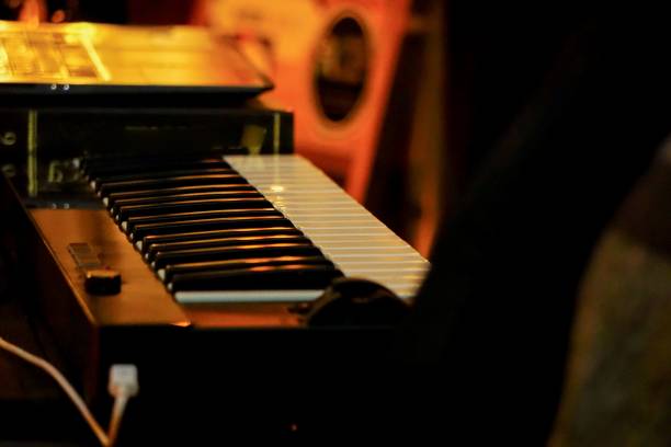 istock Selective focus shot of piano keyboards 1445353194