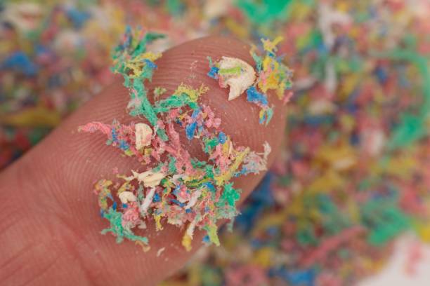 istock Finger close-up with traces of plastic and microplastic, environmental pollutant. 1445355689
