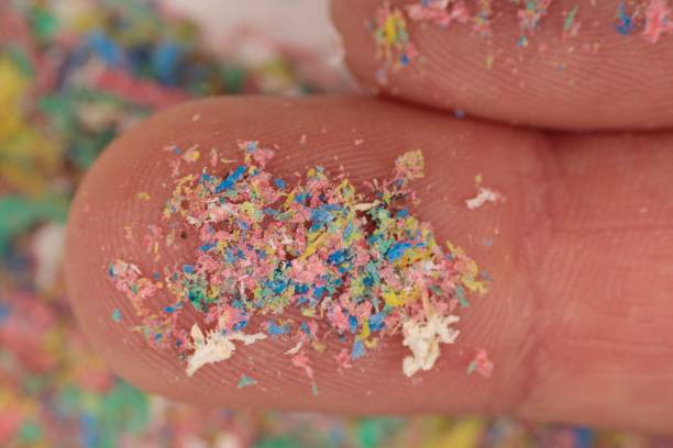 istock Finger close-up with traces of plastic and microplastic, environmental pollutant. 1445355694