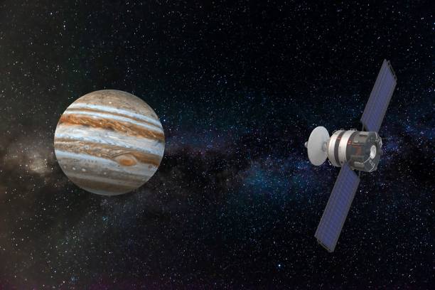 istock 3D rendering of the Jupiter planet and a spaceship in space 1445356472